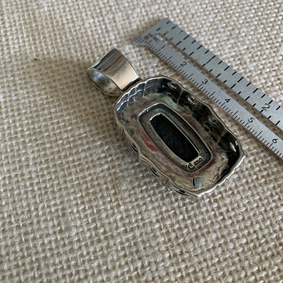 Sincerely Southwest Sterling Silver Mosaic Inlay Pendant - Picture 9 of 9